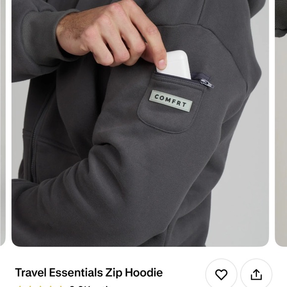 COMFRT Unisex Orange Hoodie Jacket - “Coral” - Picture 5 of 6